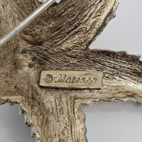 Vintage Signed Maresco Gold Tone Starfish Turquoise Brooch Pin - Picture 2 of 6